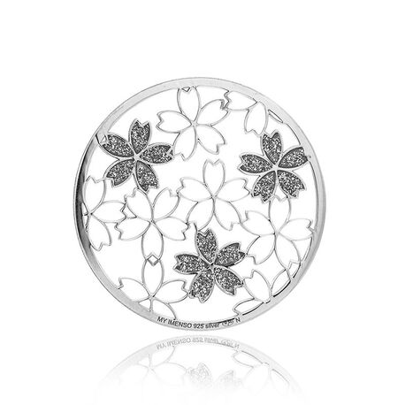 MY iMenso zilveren cover bloemtjes glitter 33 mm