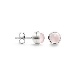 Bastian Inverun zilveren oorstekers roze quartz