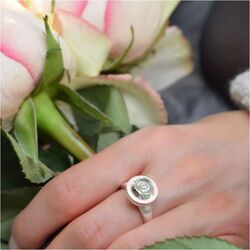 Bastian Inverun zilveren ring groene amethist