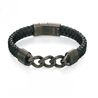 Fred Bennett gezwart stalen armband leer