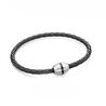 Fred Bennett zwart leren armband stalen slot b4915