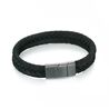 Fred Bennett brede zwart leren armband mat