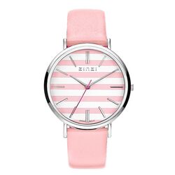 Zinzi Retro horloge roze-wit gestreept roze roze band