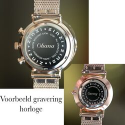 Zinzi Retro horloge witte wijzerplaat blauw-witte band