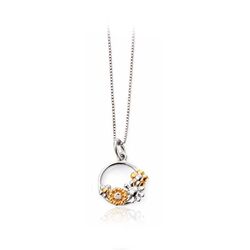 D for Diamond necklace cirkel hanger bloem