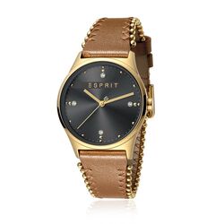 Esprit stalen dameshorloge Drops bruin goud