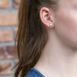 Mat verguld zilveren oorstekers zirkonia Julie Sandlau