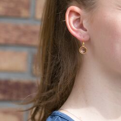 Verguld zilveren oorbellen zacht roze kristal Julie Sandlau