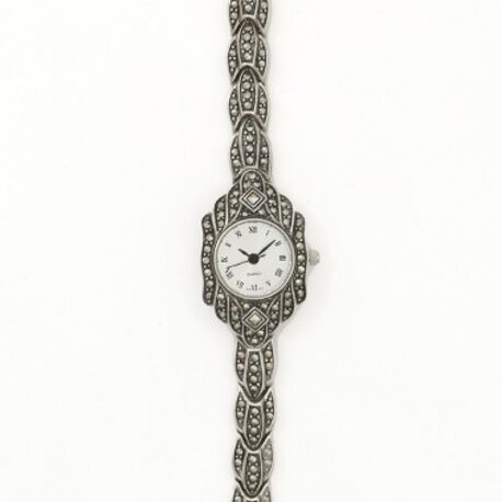 Zilveren markasiet horloge