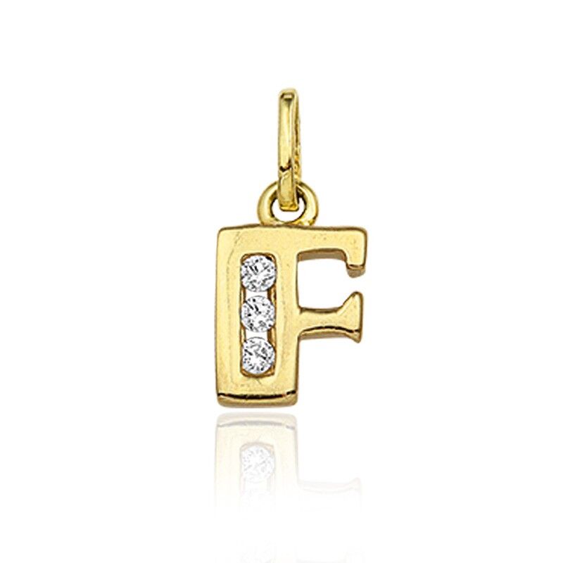 Ook Speciaal Ondraaglijk Gouden letter hangertje in de vorm van een letter A-Z met zirkonia.