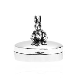 Zilveren doosje konijn