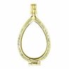 Verguld zilver medallion Goccia peardrop with cz-stones