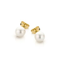 Akoya parel oorstekers goud 6,5 mm