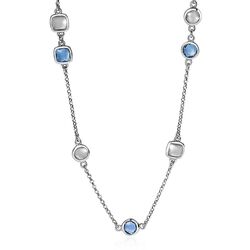 Zinzi zilveren collier grijs blauw ZIC1726