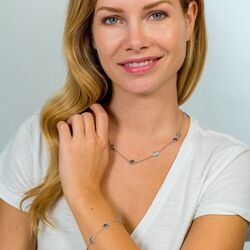 Zinzi zilveren collier grijs blauw ZIC1726