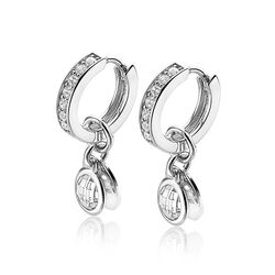 Zinzi creoolhangers rondje en zirkonia