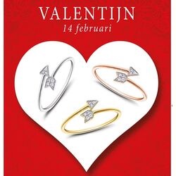 Geelgouden Cupido ring met briljanten