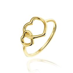 Geelgouden ring harten