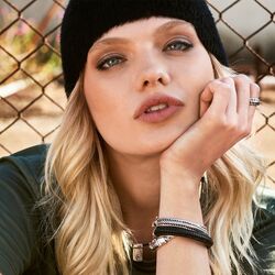 SILK Jewellery Weave leren armband 171BLK