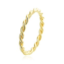 Geelgouden aanschuifring gedraaid patroon