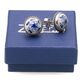 Delfs blauw oorbellen bloem zilver