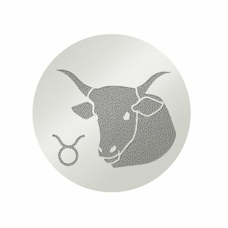 Zilveren graveermunt sterrenbeeld stier 33-0625