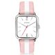 Zinzi horloge vierkante kast witte wijzerplaat roze/witte band ziw806rs