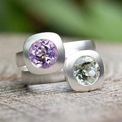 Bastian Inverun zilveren ring paars amethist