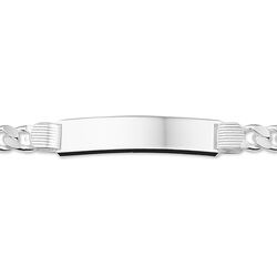 Zilveren naamplaat armband 21 cm lang groot