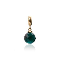 Endless vergulde bedel met groen kristal