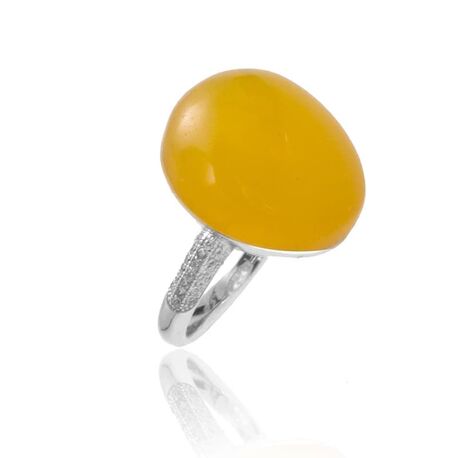 Tsars Collection zilveren ring geel kristal uit de Olga serie