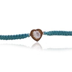 Diluca blauw gevlochten armband met camee