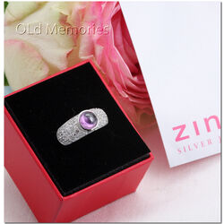 ZIlveren ring met paars zirconia Zinzi ZIR268p