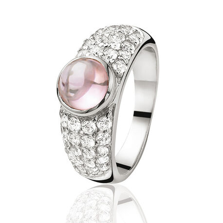 Zilveren ring met roze zirconia ZIR268r zinzi