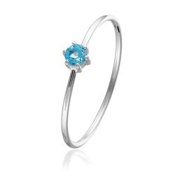 Witgouden ring bezet met blauw topaas