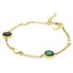 Zinzi verguld zilveren armband zwart groen ZIA1869