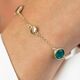 Zinzi verguld zilveren armband zwart groen ZIA1869