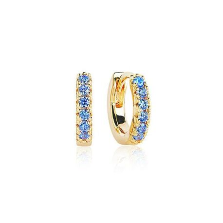 Sif Jakobs Piccolo creolen verguld met blauw zirkonia