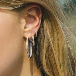 Sif Jakobs Piccolo creolen verguld met blauw zirkonia