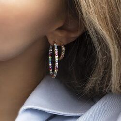 Sif Jacobs Bovaline oorringen multicolor E1790-XCZ(YG)