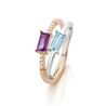 Bicolor gouden ring met topaas en amethist
