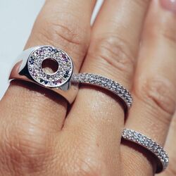 Sif Jakobs Signet ring Valiano multicolor zilver