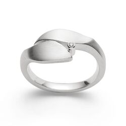 Bastian Inverun zilveren ring diamantje 28031