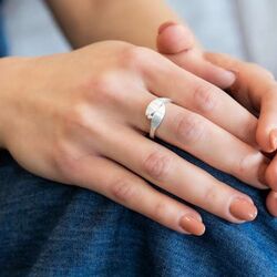 Bastian Inverun zilveren ring diamantje 28031