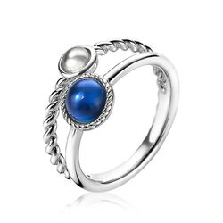 Zilveren multi-look ring blauw wit ZIR1963