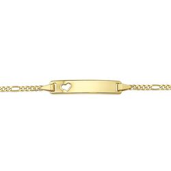 Gouden naamplaat armband 16-18 cm figaro schakel