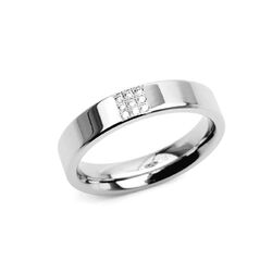 Boccia Titanium ring glanzend 9 diamantje 0121-02