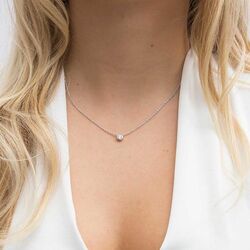 Sif Jakobs Saridnien Uno collier met zirkonia hanger C1016