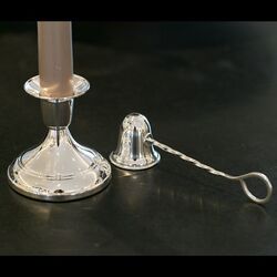 Zilveren cadeauset kandelaar 7 cm met kaarsendover