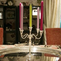 Zilveren kandelaar 22 cm met schroefsysteem